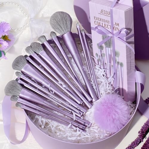 14pcs Luxury Purple Makeup Brushes Collec tion