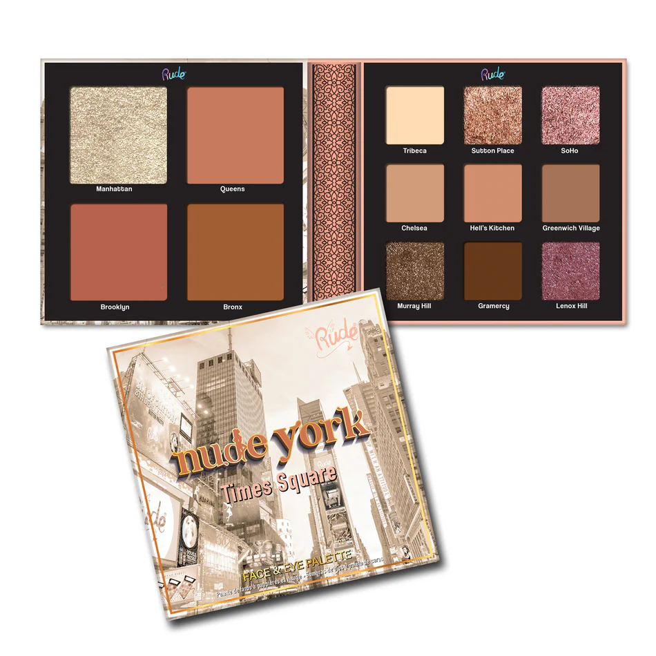 [10566] RUDE Nude York Face & Eye Palette