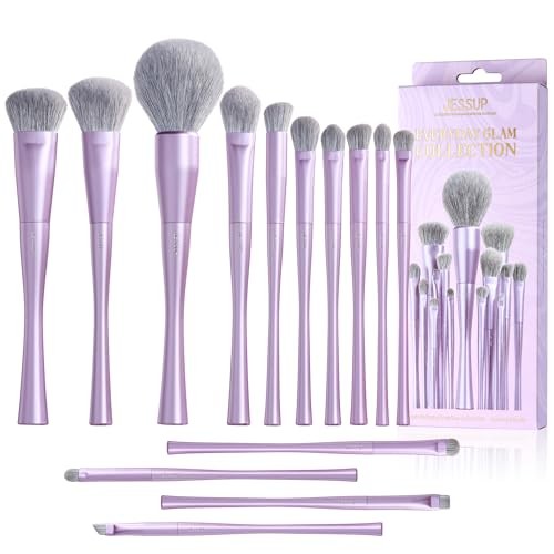 [262187] 14pcs Luxury Purple Makeup Brushes Collec tion