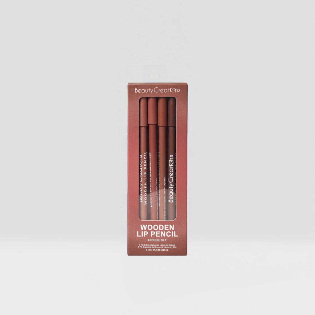 [26322] WOODEN LIP PENCIL SET - Nude (6pc) (Beauty Creation)