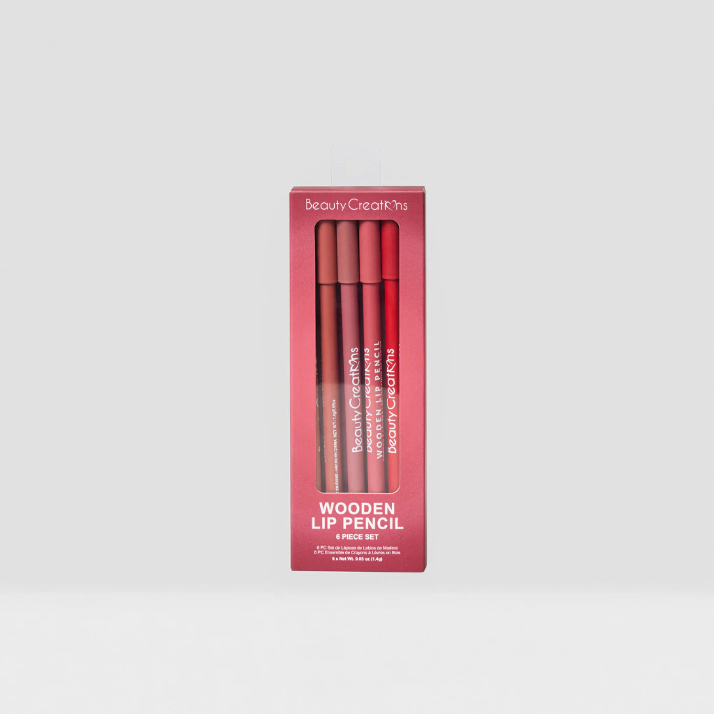 [26321] WOODEN LIP PENCIL SET - Wine (6pc)