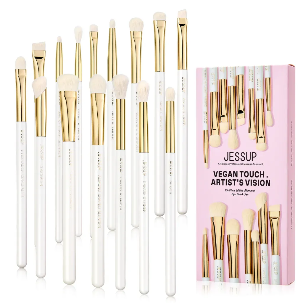 [2606291] 15 Pc Eye White Shimmer Makeup Brush Collection