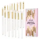 15 Pc Eye White Shimmer Makeup Brush Collection
